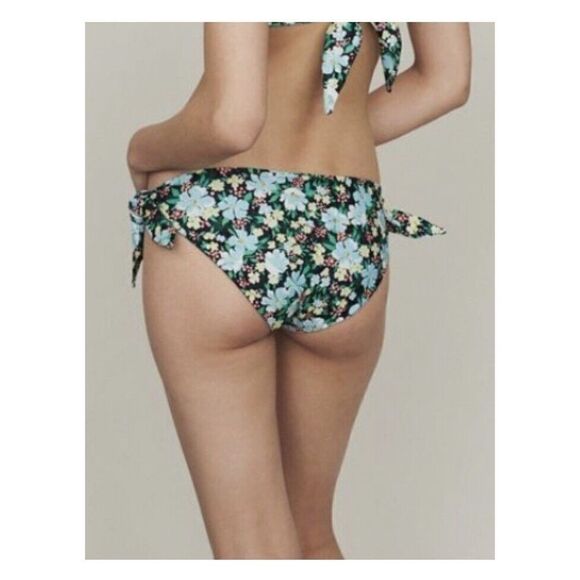 MAJE Paris Bikini Bottom Womens 1 Small S Blue Floral NEW $145 Side-Tie TRACY - Picture 2 of 11